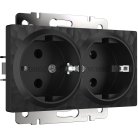 Розетка двойная с заземлением Werkel W1272008 (черный) Hammer a052050