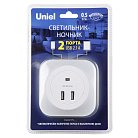 Ночник Uniel DTL-321 White/Sensor/2USB