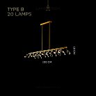 Реечный, рядный светильник GLORIOLE UP DOWN LINE Тип B (Кристаллы — Вниз). 20 LED. Lampatron gloriole-up-down-line-b-20 9126-25978
