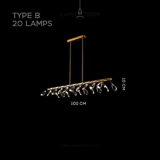 Реечный, рядный светильник GLORIOLE UP DOWN LINE Тип B (Кристаллы — Вниз). 20 LED. Lampatron gloriole-up-down-line-b-20 9126-25978 Реечный, рядный светильник GLORIOLE UP DOWN LINE Тип B (Кристаллы — Вниз). 20 LED. Lampatron gloriole-up-down-line-b-20 9126-25978