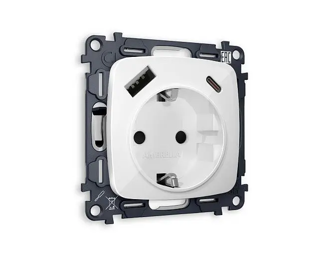 Комплект механизма электрической розетки OMEGA с usb Ambrella Volt MO110010 QUANT Комплект механизма электрической розетки OMEGA с usb Ambrella Volt MO110010 QUANT
