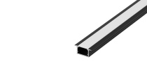 Встраиваемый алюминиевый профиль, 21х10х2000мм. В комплекте матовый экран, 4 торцевые заглушки, 4 крепежа, черный Donel DN18M2110B2Set DN18