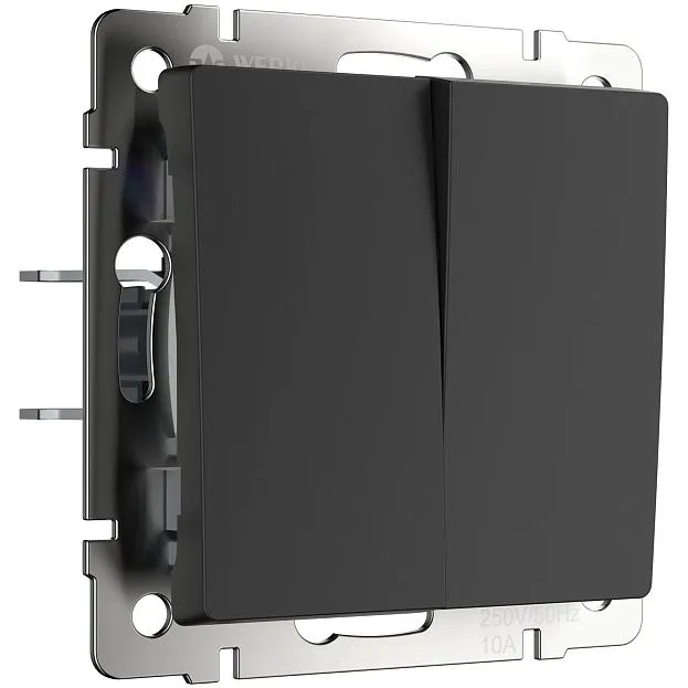 Перекрестный переключатель двухклавишный Werkel W1123006 черный a058433