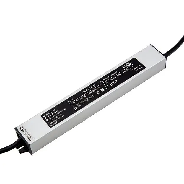 Блок питания для светодиодной ленты 60Вт, DC24В, 2.5А IP67 Donolux DNHF60V24IP67Slim DN8HF Блок питания для светодиодной ленты 60Вт, DC24В, 2.5А IP67 Donolux DNHF60V24IP67Slim DN8HF