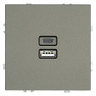 Розетка 2-местная USB + Type C (механизм), 250В, 20W, серия Эмили, антрацит, soft touch Stekker 49931 RST10-5115-09