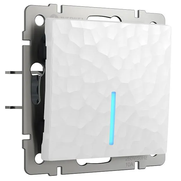 Выключатель одноклавишный проходной с подсветкой Werkel W1212101 (белый) Hammer a052028 Выключатель одноклавишный проходной с подсветкой Werkel W1212101 (белый) Hammer a052028