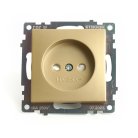 Розетка 1-местная с защитной шторкой (механизм) б/з,STEKKER, GLS10-7109-08, 250В, 10А, золото Feron 49223 Катрин