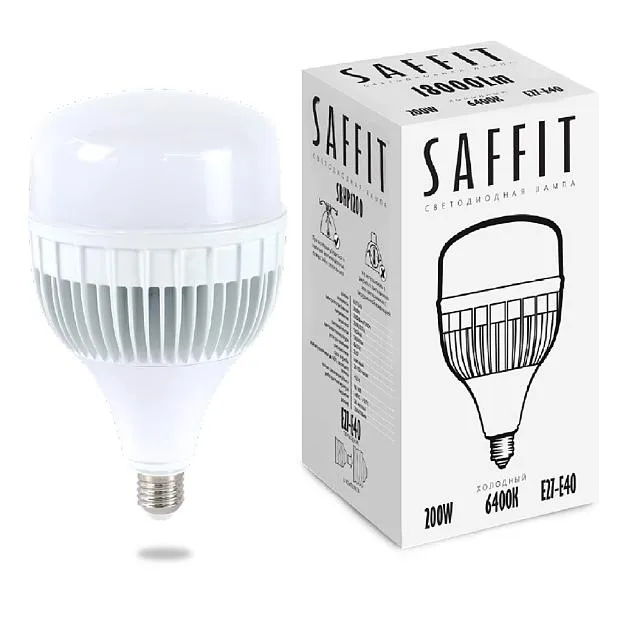 Лампа светодиодная SAFFIT SBHP1200 E27-E40 200W 230V 6400K Saffit 55268Лампа светодиодная SAFFIT SBHP1200 E27-E40 200W 230V 6400K Лампа светодиодная SAFFIT SBHP1200 E27-E40 200W 230V 6400K Saffit 55268Лампа светодиодная SAFFIT SBHP1200 E27-E40 200W 230V 6400K