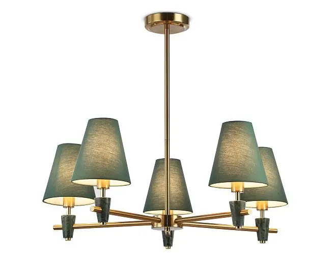 Люстра на штанге с абажурами и мрамором Ambrella light LH75051 Люстра на штанге с абажурами и мрамором Ambrella light LH75051