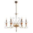 Подвесная люстра Crystal Lux CATARINA SP6 V2 GOLD/TRANSPARENT-COGNAC