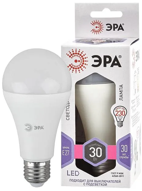Лампочка светодиодная ЭРА LED A65-30W-860-E27
