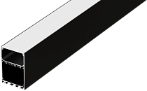 Накладной/подвесной алюминиевый анод. профиль, 50х73,5х2000мм. В комплекте матовый экран, 2 торцевые заглушки, черный Donel DN18CS5074B2Set DN18