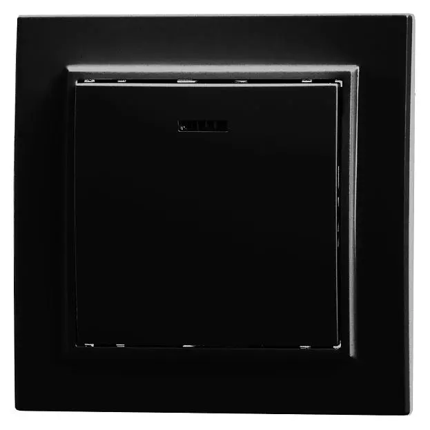 Выключатель 1-клавишный c индикатором STEKKER 39470, PSW10-9001-03, 250V, 10А Эрна, черный Выключатель 1-клавишный c индикатором STEKKER 39470, PSW10-9001-03, 250V, 10А Эрна, черный