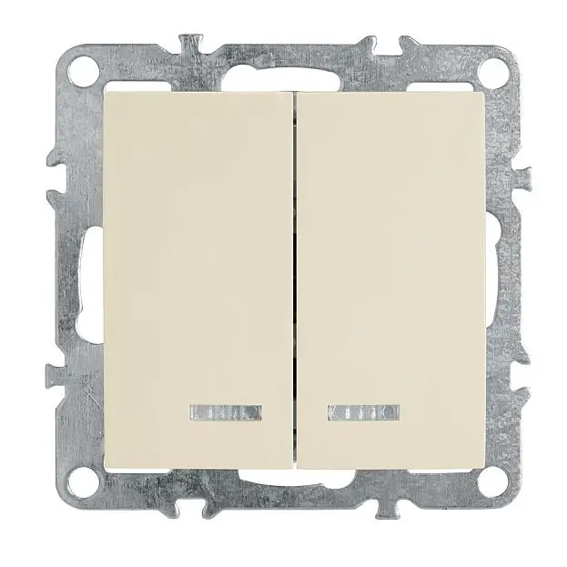 Выключатель 2-клавишный с индикатором (механизм) STEKKER 39321 PSW10-9101-02 Выключатель 2-клавишный с индикатором (механизм) STEKKER 39321 PSW10-9101-02