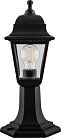 Светильник садово-парковый на постамент 4-х гранник 60W E27 230V черный Feron 32271 НТУ 04-60-001
