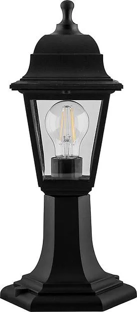 Светильник садово-парковый на постамент 4-х гранник 60W E27 230V черный Feron 32271 НТУ 04-60-001