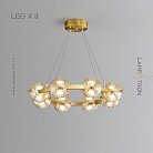 Кольцевые люстры и светильники SEMUND 8 шаров. Цвет Латунь Lampatron 8098-22142