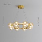 Кольцевые люстры и светильники SEMUND 8 шаров. Цвет Латунь Lampatron 8098-22142