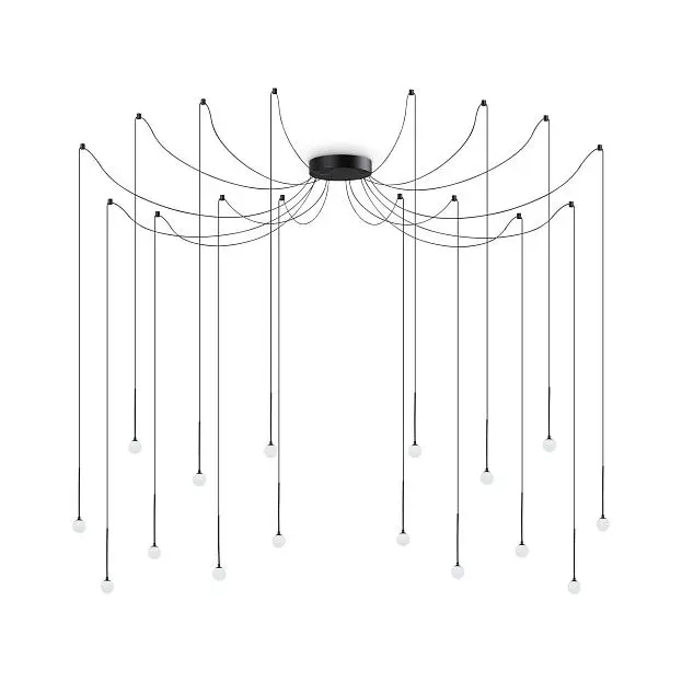 Подвесной светильник Ideal Lux 284002 LUCCIOLA SP16 NERO Подвесной светильник Ideal Lux 284002 LUCCIOLA SP16 NERO
