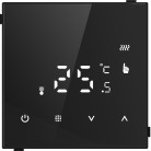 Термостат электронный с датчиком пола, черное стекло Donel DTEF70BS DTEF