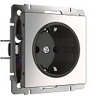 розетка с заземлением Werkel W1171002 Встраиваемые механизмы глянцевый никель a051086