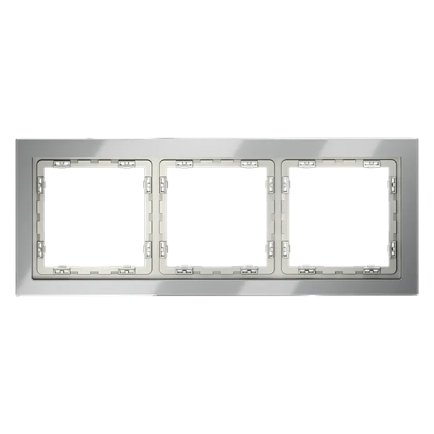 Рамка стеклянная  Voltum VLS110305 S70 на 3 поста, (сталь, стекло)