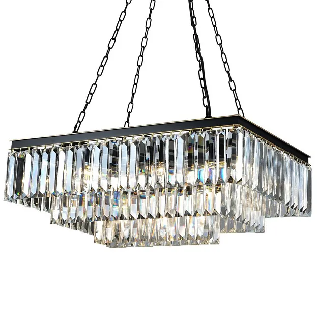 Подвесная люстра RH 1920s Odeon Square 3 row Black ImperiumLoft 84743-22 40.2013