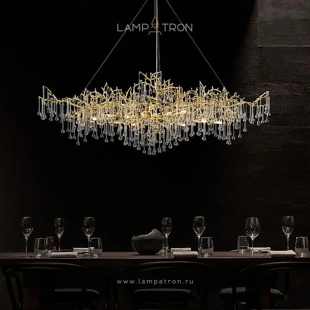 Люстра WATERDROPS WIDE 16 ламп. Цвет золото Lampatron 8853-24931 Люстра WATERDROPS WIDE 16 ламп. Цвет золото Lampatron 8853-24931