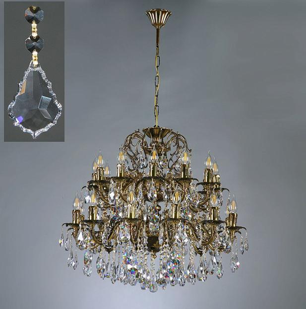 Подвесная люстра Ambiente 2118/12+12 PB Leaf Crystal