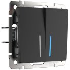 Выключатель двухклавишный с подсветкой Werkel W1122108 (черный матовый) a051598