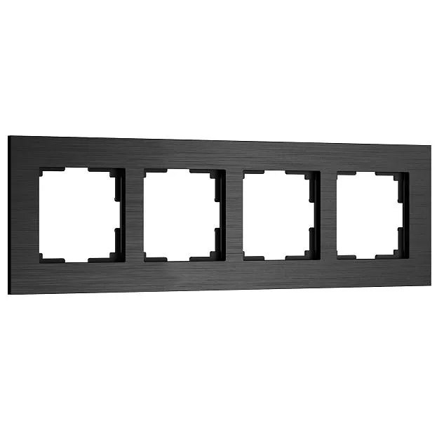 Рамка на 4 поста (черный алюминий) Werkel W0043508 AluMax a066332