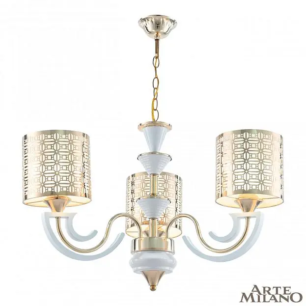 Люстра подвесная с плафонами 308857/3 Wh/Gd Arte Milano Florentia Люстра подвесная с плафонами 308857/3 Wh/Gd Arte Milano Florentia