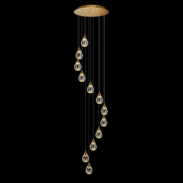 Подвесной светильник Delight Collection MD24001004-12A gold/clear Stilla Подвесной светильник Delight Collection MD24001004-12A gold/clear Stilla