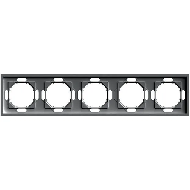 Рамка 5-местная, серия Эмили, антрацит, soft touch Stekker 49940 PFR00-5005-09 Рамка 5-местная, серия Эмили, антрацит, soft touch Stekker 49940 PFR00-5005-09