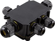 Коробка распределительная водонепроницаемая на 5 выходов 450V 140х100х36 черный Feron 32248 LD525