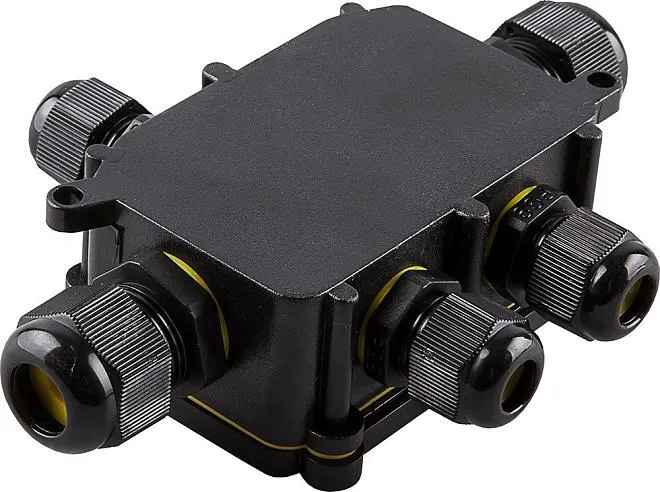 Коробка распределительная водонепроницаемая на 5 выходов 450V 140х100х36 черный Feron 32248 LD525