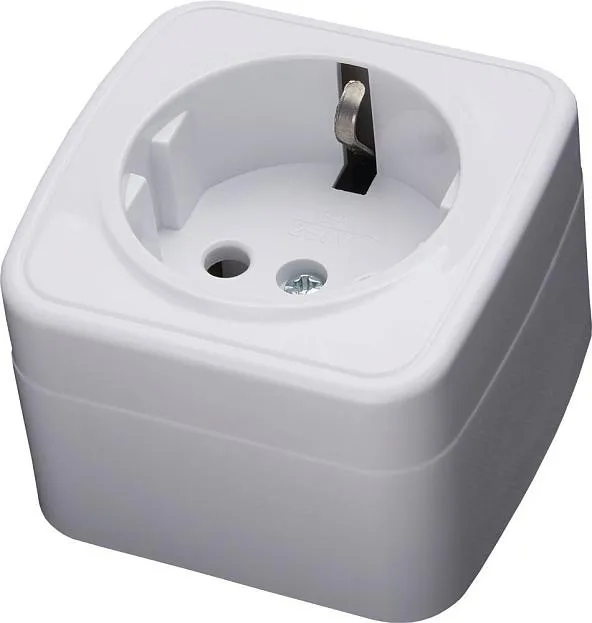 Розетка накладная 1-местная с/з  пластик АВS 250В 16А IP20 серия Basic белый Stekker 39033 PST16-501-20