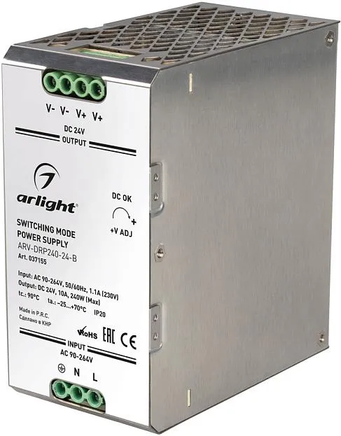 Блок питания для светодиодной ленты Arlight 037155 ARV-DIN Блок питания для светодиодной ленты Arlight 037155 ARV-DIN