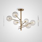 Люстра STOOLS 6 плафонов. Латунь. Lampatron stools-brass-6 774-15378