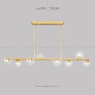 Реечный, рядный светильник LINDA LONG 8 плафонов. Цвет золото (одинарный плафон) Lampatron 2186-3644