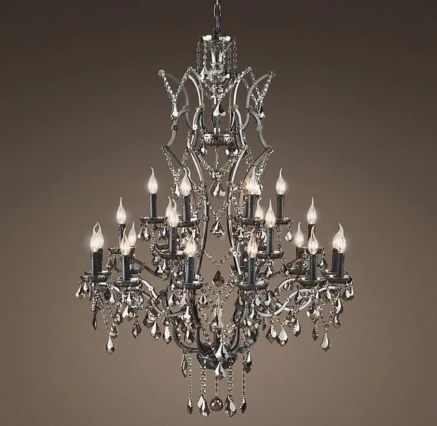 Подвесная люстра 19TH C. ROCOCO IRON &amp; Smok CRYSTAL 25 ImperiumLoft 108010-22 40.2231