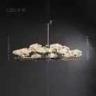 Люстра NICOL 15 ламп. Цвет Бронза + Синий Lampatron 5243-13376