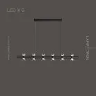 Реечный, рядный светильник BLASIUS LONG 6 ламп. Цвет Черный Lampatron 6942-19048