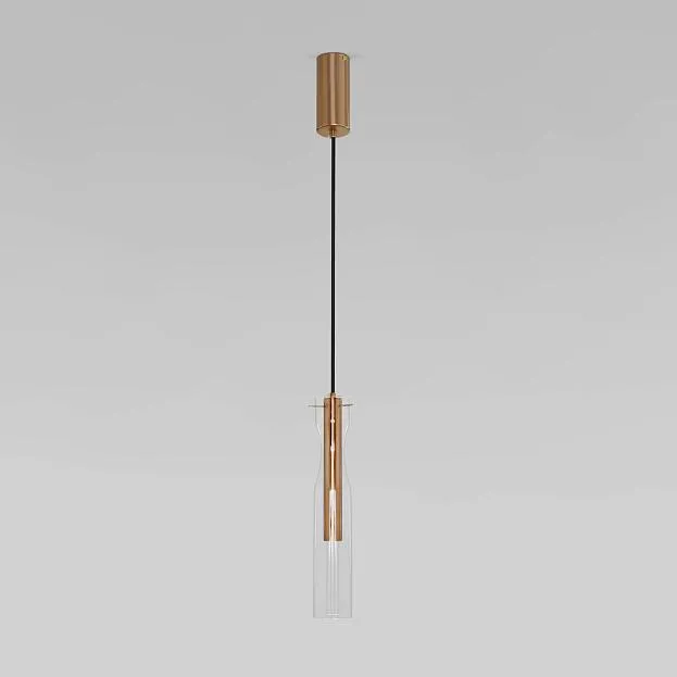 Подвесной светильник LED со стеклянным плафоном Eurosvet 50254/1 латунь a063278