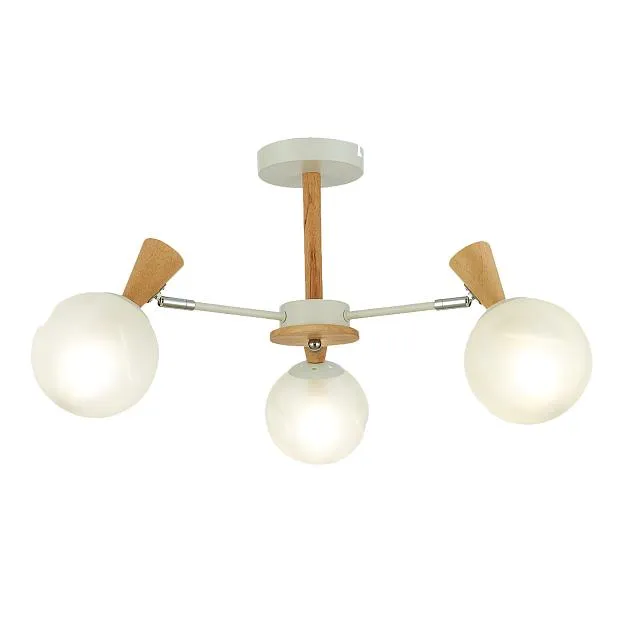 Светильник потолочный Белый, Светлое дерево/Белый E14 3*40W Evoluce SLE220702-03 CATANIA