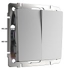 Перекрестный переключатель двухклавишный (серебряный) Werkel W1123008 a058435