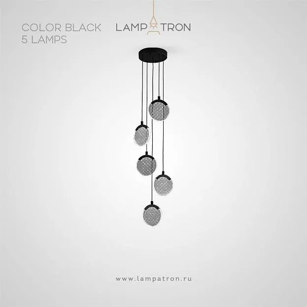 Подвесной светильник NORMAN 5 подвесов. Цвет черный Lampatron norman-5-black 8677-24261 Подвесной светильник NORMAN 5 подвесов. Цвет черный Lampatron norman-5-black 8677-24261