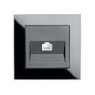Розетка компьютерная 1-местная RJ-45 серия Катрин черный Stekker 39510 GLS00-7007-05