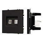 Механизм сдвоенной компьютерной розетки SCT-NOBE-MPC2-SFPL-BK (RJ-45, CAT6) Arlight 054313