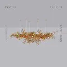 Люстра ELLING Тип B. 10 ламп. Цвет янтарь Lampatron 7220-19815